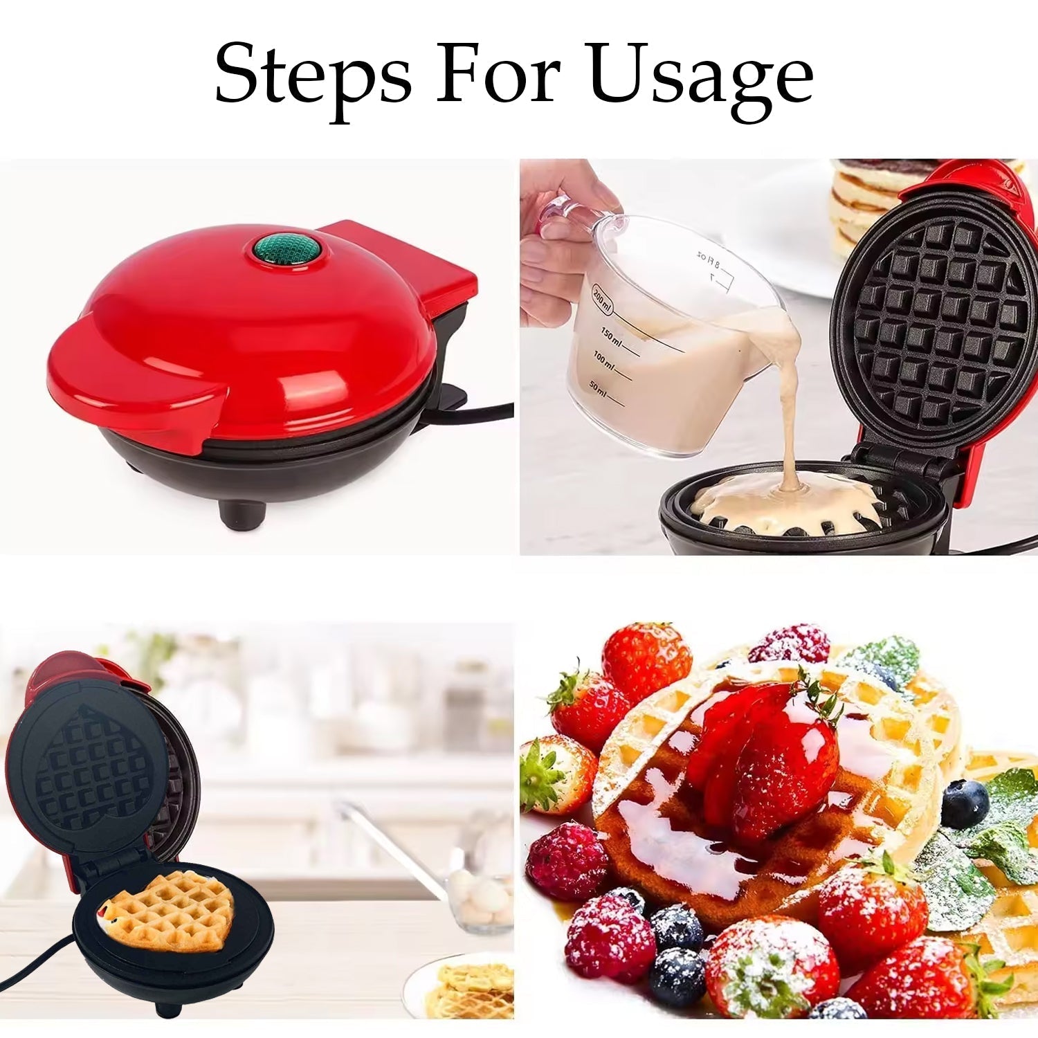 Mini Waffle Maker Machine Waffle Iron Home Appliances Kitchen Gift Easy To Clean, On - Stick Surfaces, Perfect Breakfast, Dessert, Sandwich, Cakes, Other Snacks Machine - infinityexculsivestore.com