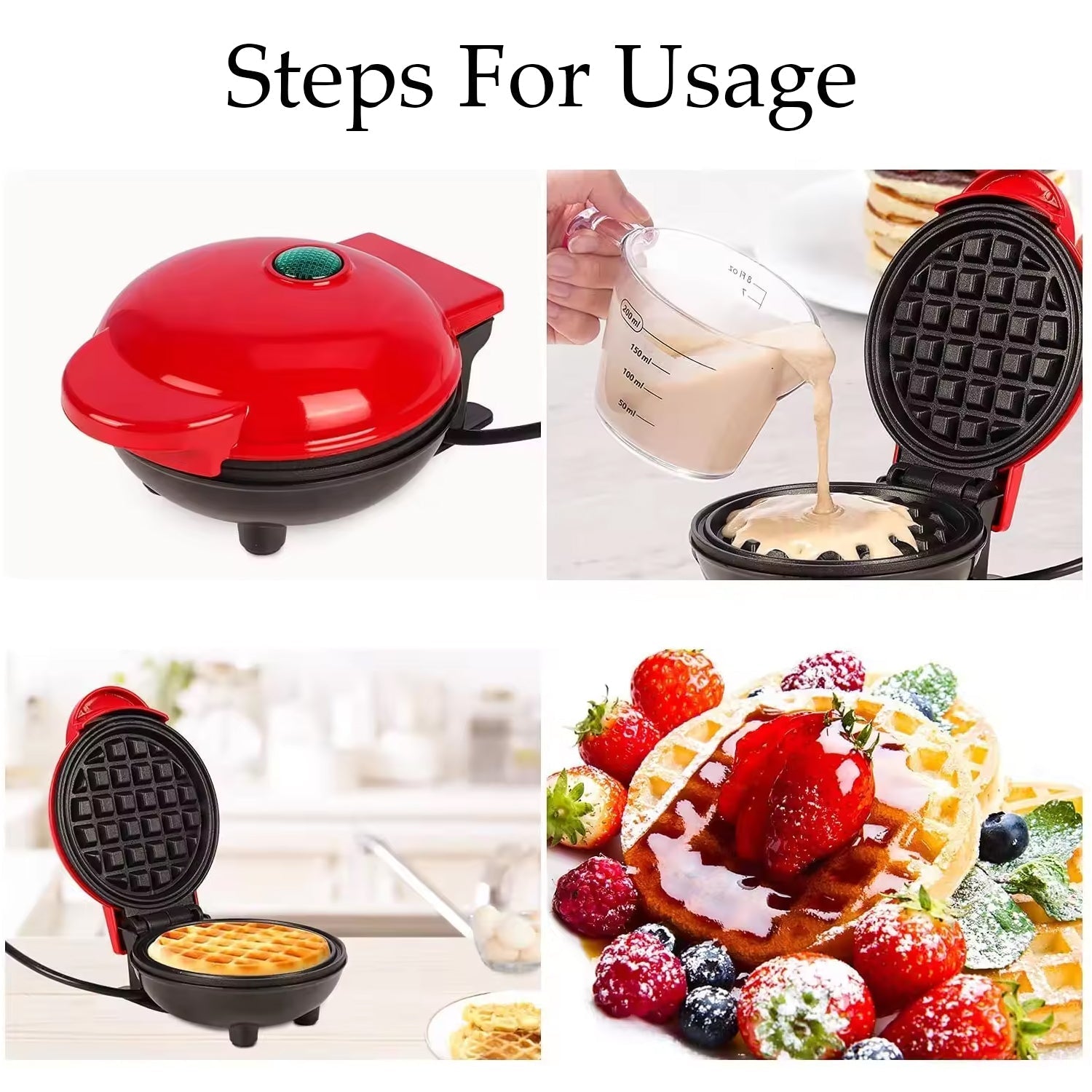 Mini Waffle Maker Machine Waffle Iron Home Appliances Kitchen Gift Easy To Clean, On - Stick Surfaces, Perfect Breakfast, Dessert, Sandwich, Cakes, Other Snacks Machine - infinityexculsivestore.com