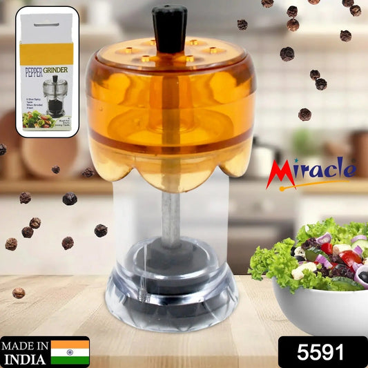 Miracle Transparent Plastic Salt and Pepper Grinder, Pepper Grinder Manual Pepper Grinding Tool, Pepper Crusher Grinder (1 Pc) - infinityexculsivestore.com