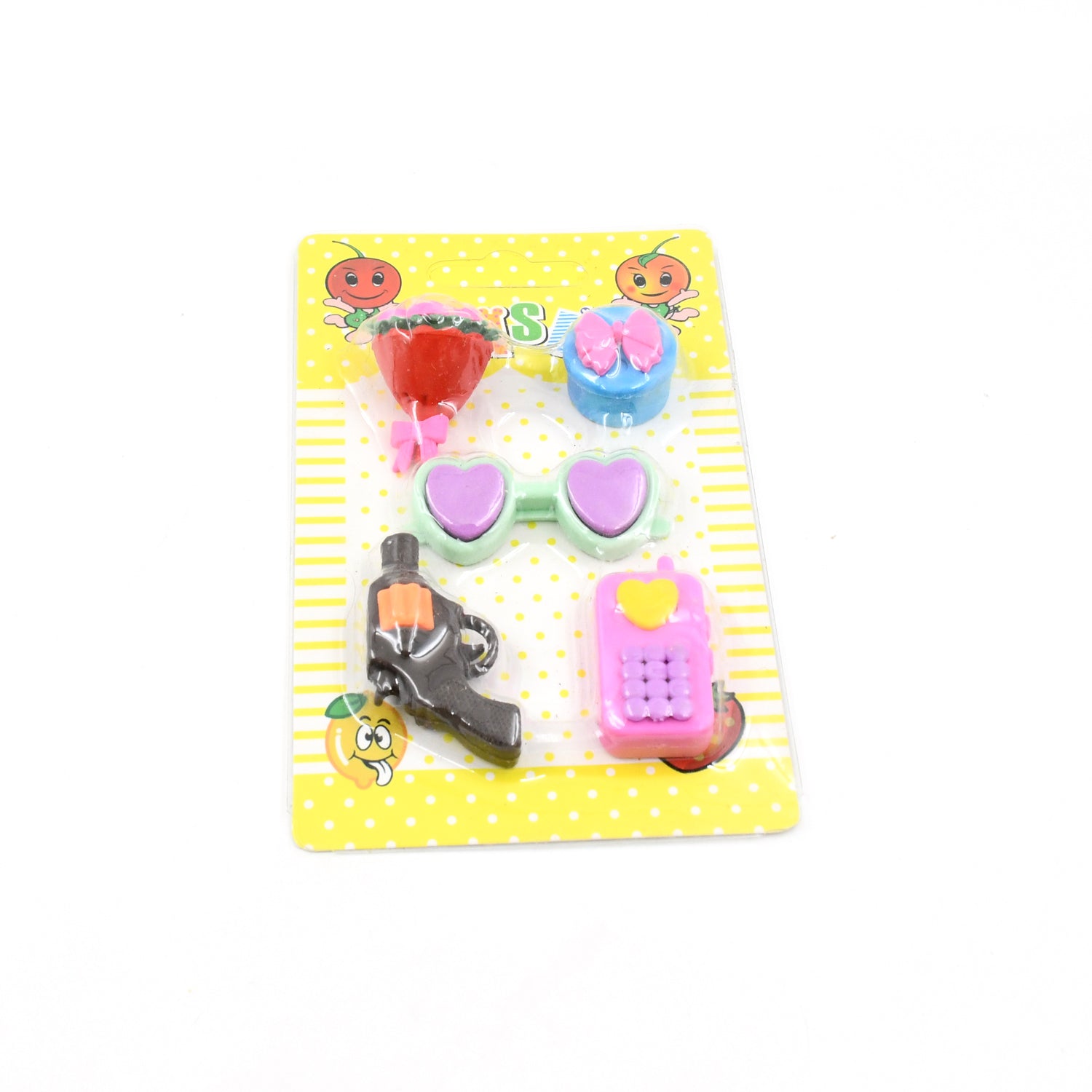 Mix Design 1 Set Fancy & Stylish Colorful Erasers for Children Different Designs & Mix, Eraser Set for Return Gift, Birthday Party, School Prize (1 Set) - infinityexculsivestore.com