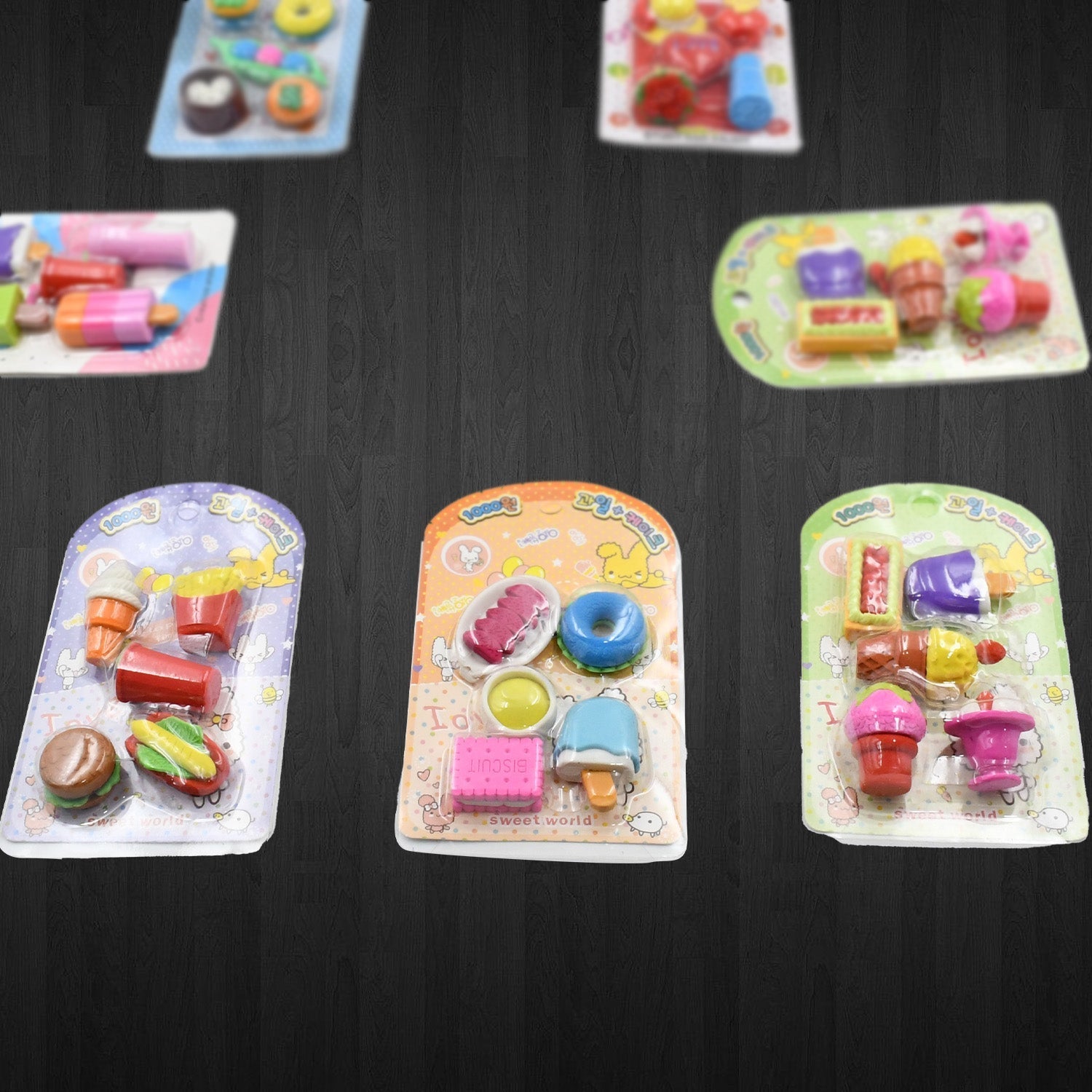 Mix Design 1Set Fancy & Stylish Colorful Erasers for Children Different Designs & Mix, Eraser Set for Return Gift, Birthday Party, School Prize (1Set) - infinityexculsivestore.com