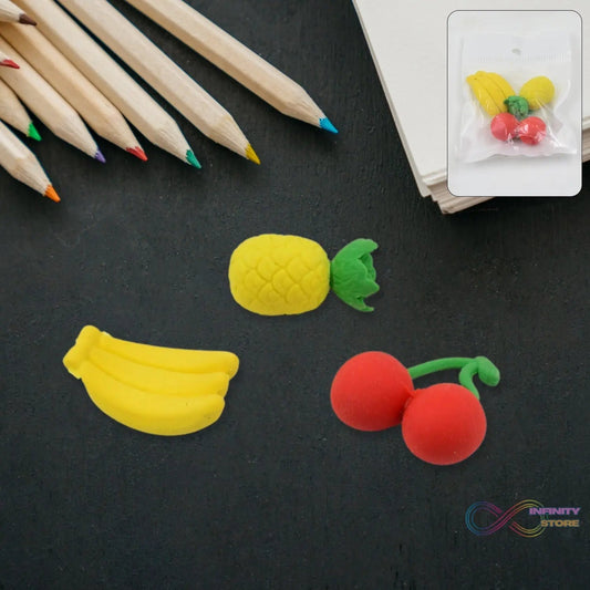 Mix Design Fancy & Stylish Colorful Erasers (1 Set / 3 Pc Set) - infinityexculsivestore.com