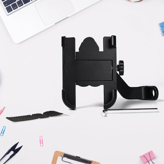 Mobile Phone Holder With Easy Adjustable Rear View Mirror Mount Solid Metal Cradle Stand Suitable for Bike & Mobile Phones - infinityexculsivestore.com