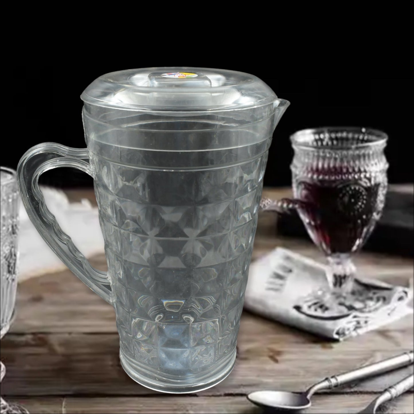 Mocktail Pet Jug Plastic Jug With lid, Drinking Beverage Jag, Transparent Tableware Reusable BPA Free, Plastic Water jug for Home use, Perfect for Home, Restaurants - infinityexculsivestore.com