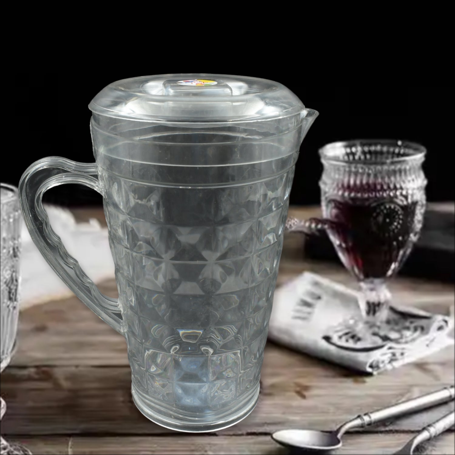 Mocktail Pet Jug Plastic Jug With lid, Drinking Beverage Jag, Transparent Tableware Reusable BPA Free, Plastic Water jug for Home use, Perfect for Home, Restaurants - infinityexculsivestore.com