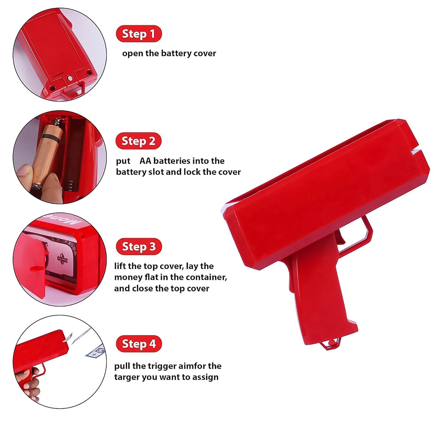 Money Gun Shooter Cash Spray for Party,Wedding, Birthday - infinityexculsivestore.com