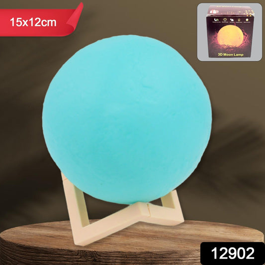 Moon Night Lamp Blue Color with Plastic Stand (15 x12 Cm / 1 Pc) - infinityexculsivestore.com