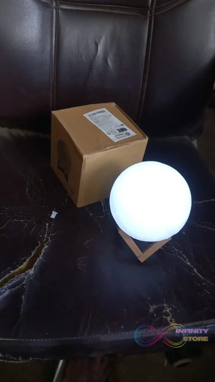 Moon Night Lamp with Plastic Stand Night Lamp for Bedroom (15x13 Cm / 1 Pc) - infinityexculsivestore.com