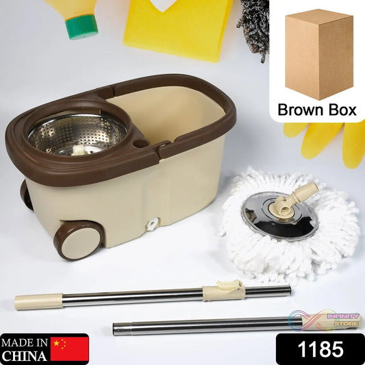 Mop with Bucket For Floor Cleaning With Steel Spin / Mop for Floor Cleaning / Floor Cleaner Mop / Spin Mop / Magic Mop / Mop Stick / Spin Mop Set with Bucket - infinityexculsivestore.com