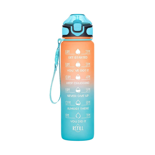 Motivational Water Bottle with Straw & Time Marker - Leakproof Tritan Portable Gym Bottle for Sports, Hiking & Camping - infinityexculsivestore.com