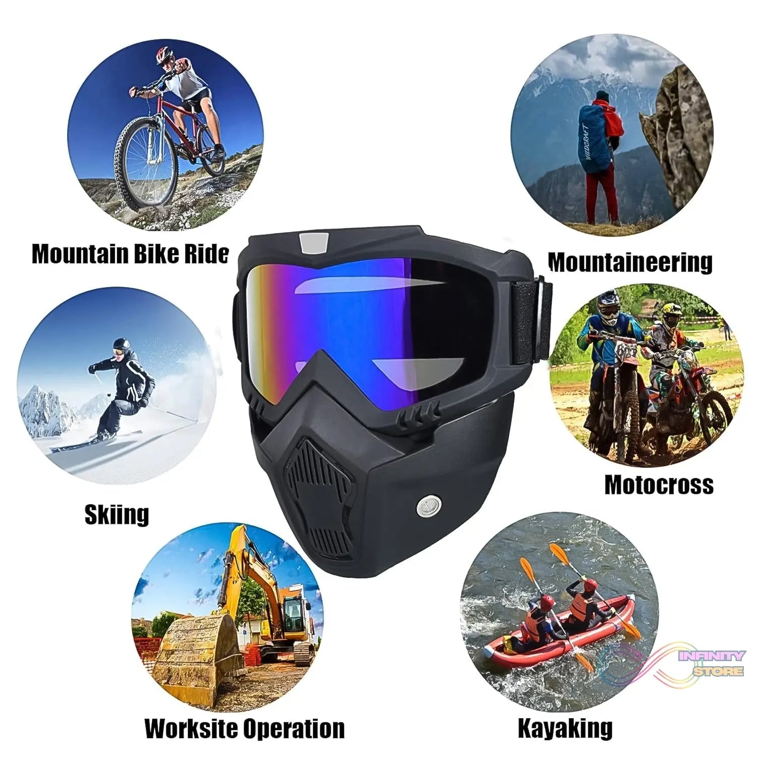 Motorcycle Goggles Off - Road Helmet Goggles Windproof Glasses Goggles Mask (1 Pc) - infinityexculsivestore.com