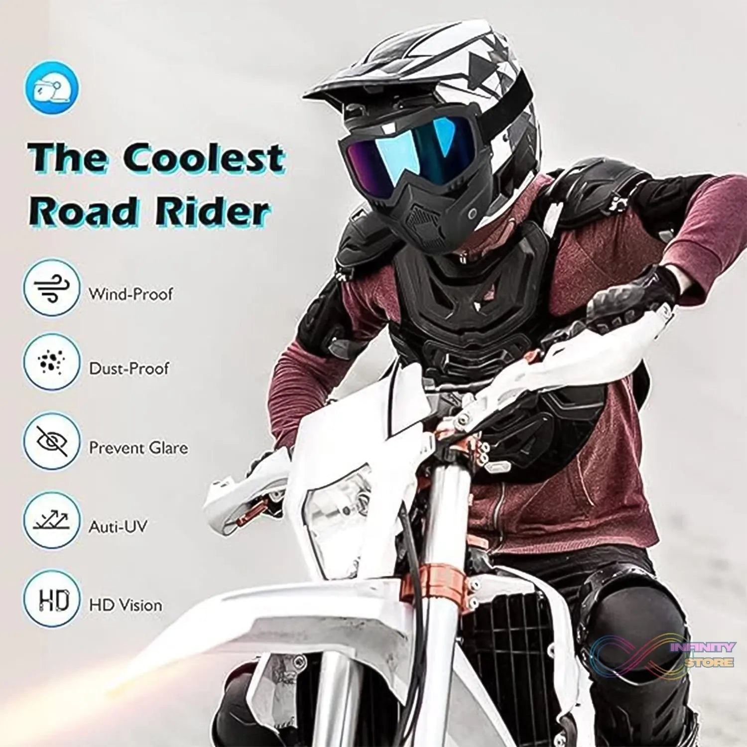Motorcycle Goggles Off - Road Helmet Goggles Windproof Glasses Goggles Mask (1 Pc) - infinityexculsivestore.com