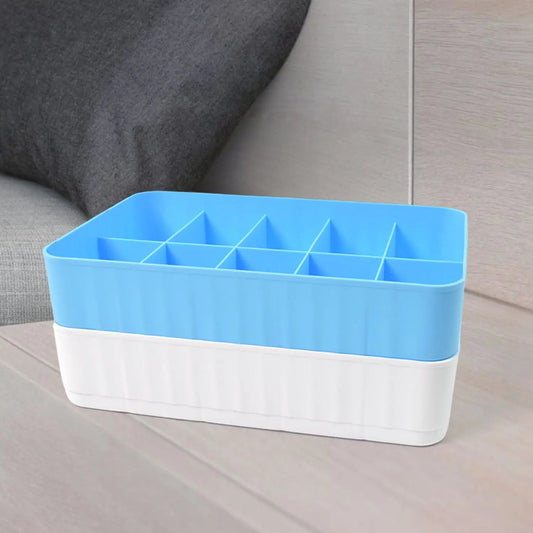 Multi - Function Desktop Drawer Storage Box 10 Grid Underwear Socks Box (2 Pc Set) - infinityexculsivestore.com
