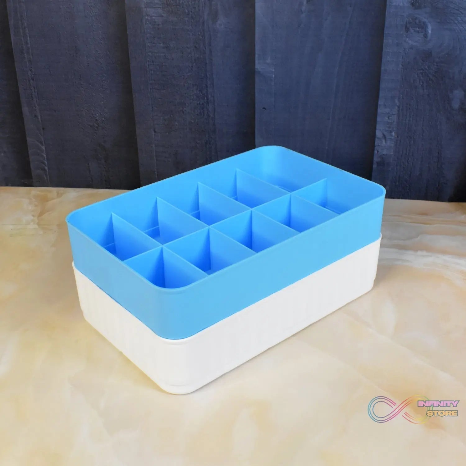 Multi - Function Desktop Drawer Storage Box 10 Grid Underwear Socks Box (2 Pc Set) - infinityexculsivestore.com