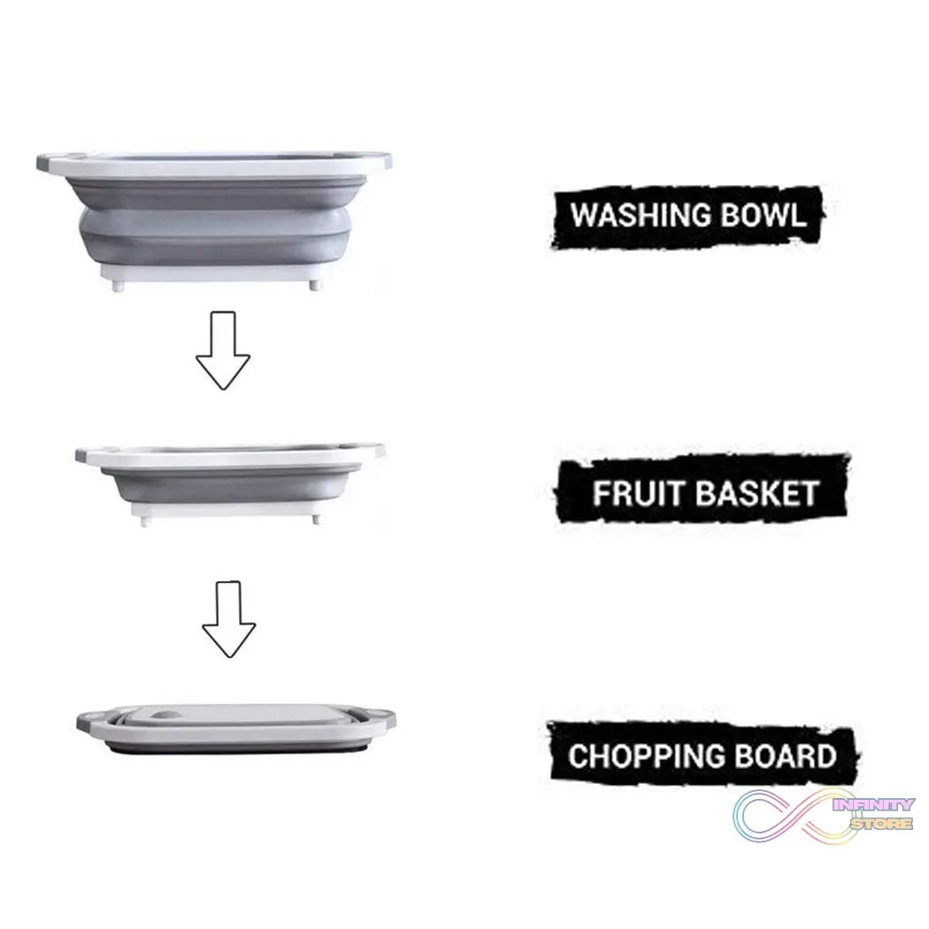 Versatile 3-in-1 kitchen set for chopping, washing, and drying.