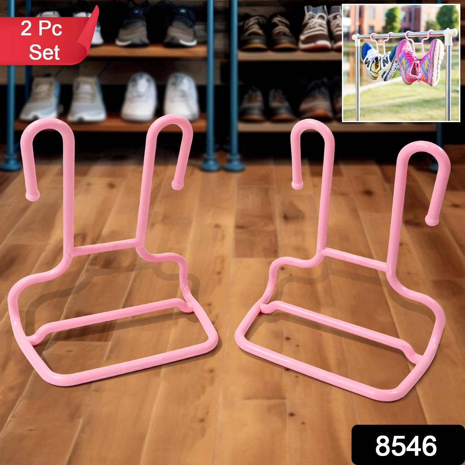 Multi - Function Shelf Drying Rack Shoe Rack Stand Hanger Shoes Hanging Storage Wardrobe Organizer Rack, Shoe Organizer Stand Closet Shoe Organizer Shoe Holder (2 Pc Set) - infinityexculsivestore.com