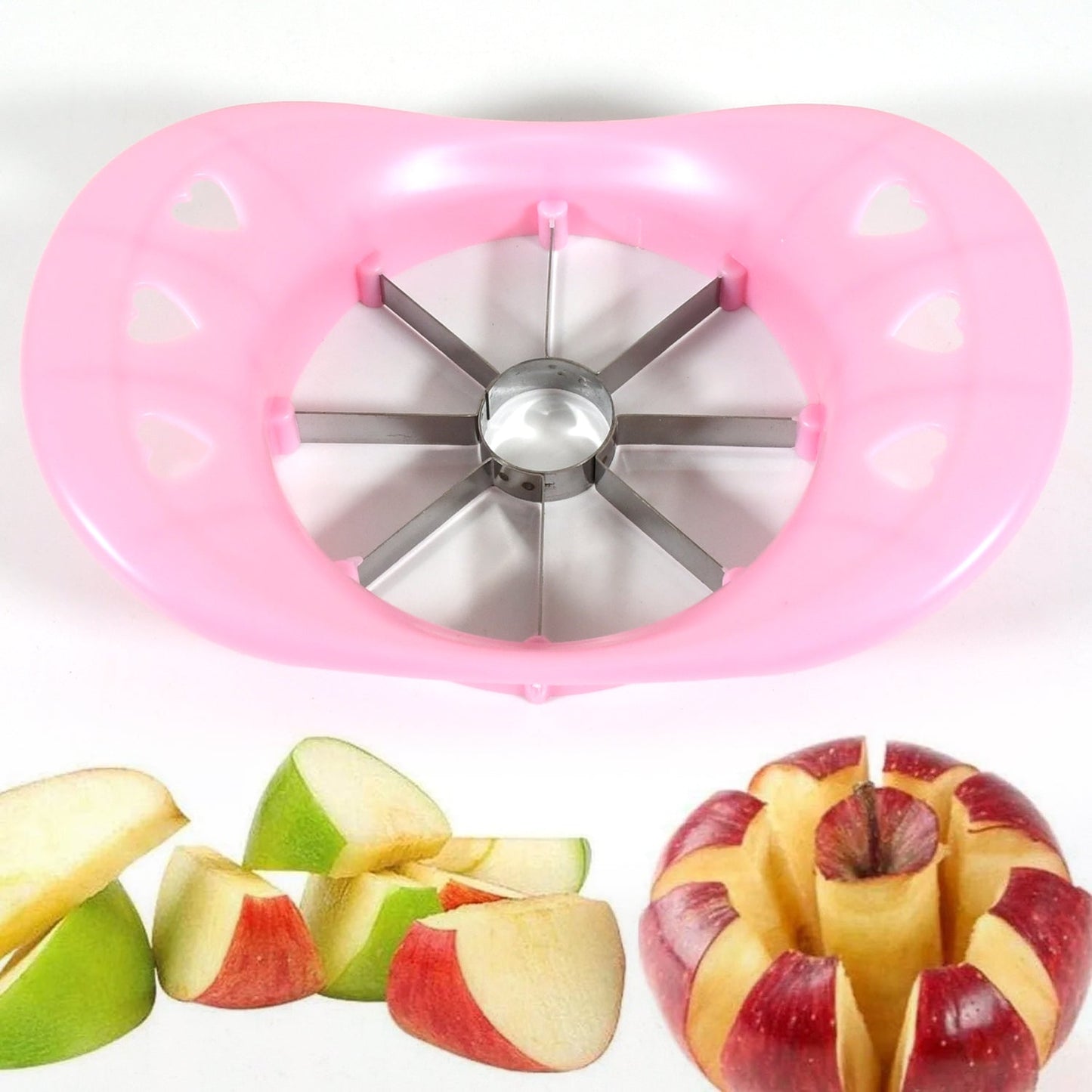 Multi Purpose Fruit Slicer Apple Cutter Regular With 8 Stainless Steel Blades Apple Slicer (1 Pc) - infinityexculsivestore.com
