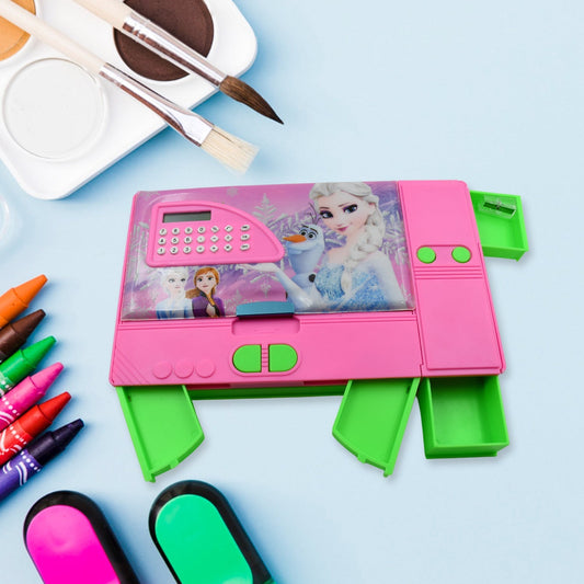 Multi Purpose Gadget Jumbo Pencil Box Compass With Calculator Jumbo 2 Side Slot Geometry Box Compass Use School , Traveling & Studio - infinityexculsivestore.com