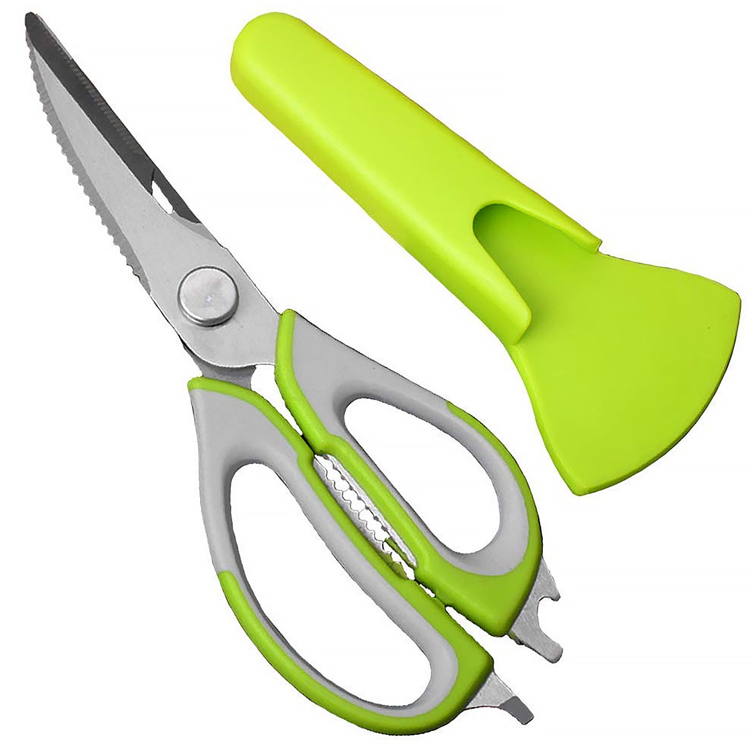 Multi - Purpose Kitchen Shears with Magnetic Holder, Stainless Steel, Red Multifunction Heavy Duty and Kitchen Scissors - infinityexculsivestore.com