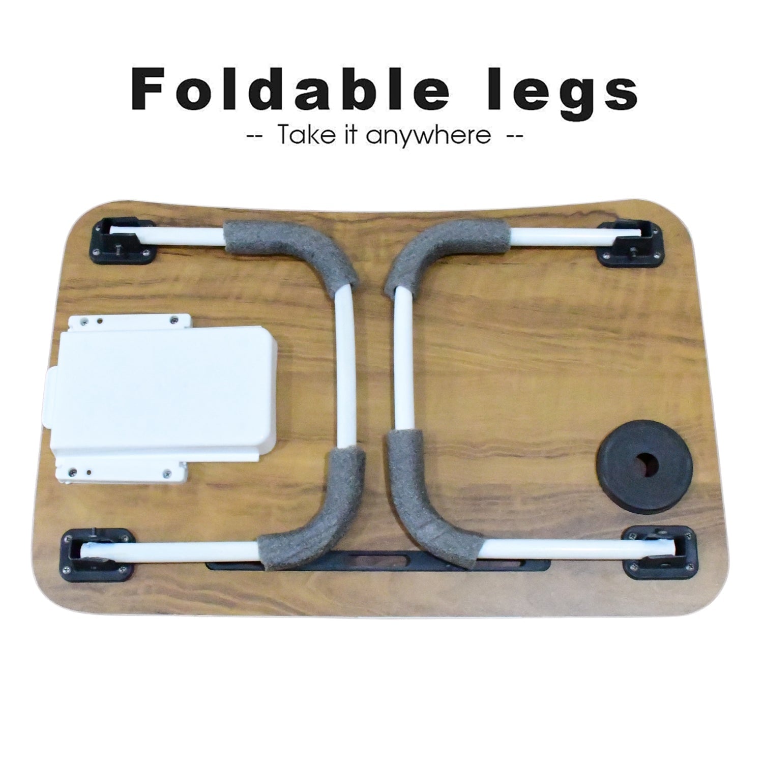 Multi - Purpose Laptop Desk for Study and Reading with Foldable, Cupholder & Drawer (1 Pc / Mix Plain Design / 58×38 Cm) - infinityexculsivestore.com