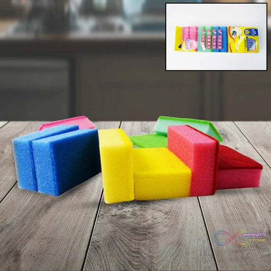 Multi - Purpose Multi Color Scratch Scrub Sponges (10 Pcs Set) - infinityexculsivestore.com