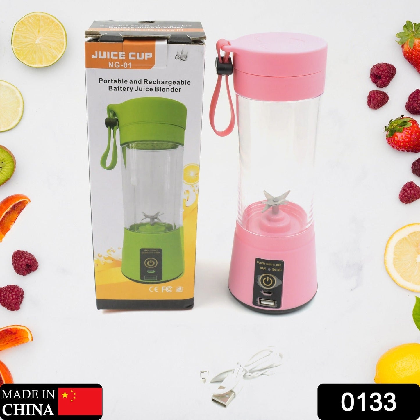 Multi - Purpose Portable USB Electric Juicer 6 - Blades, Protein Shaker, Blender Mixer Cup (380 ML) - infinityexculsivestore.com