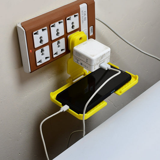 Multi - Purpose Yellow Wall Holder Stand for Mobile Charging - infinityexculsivestore.com