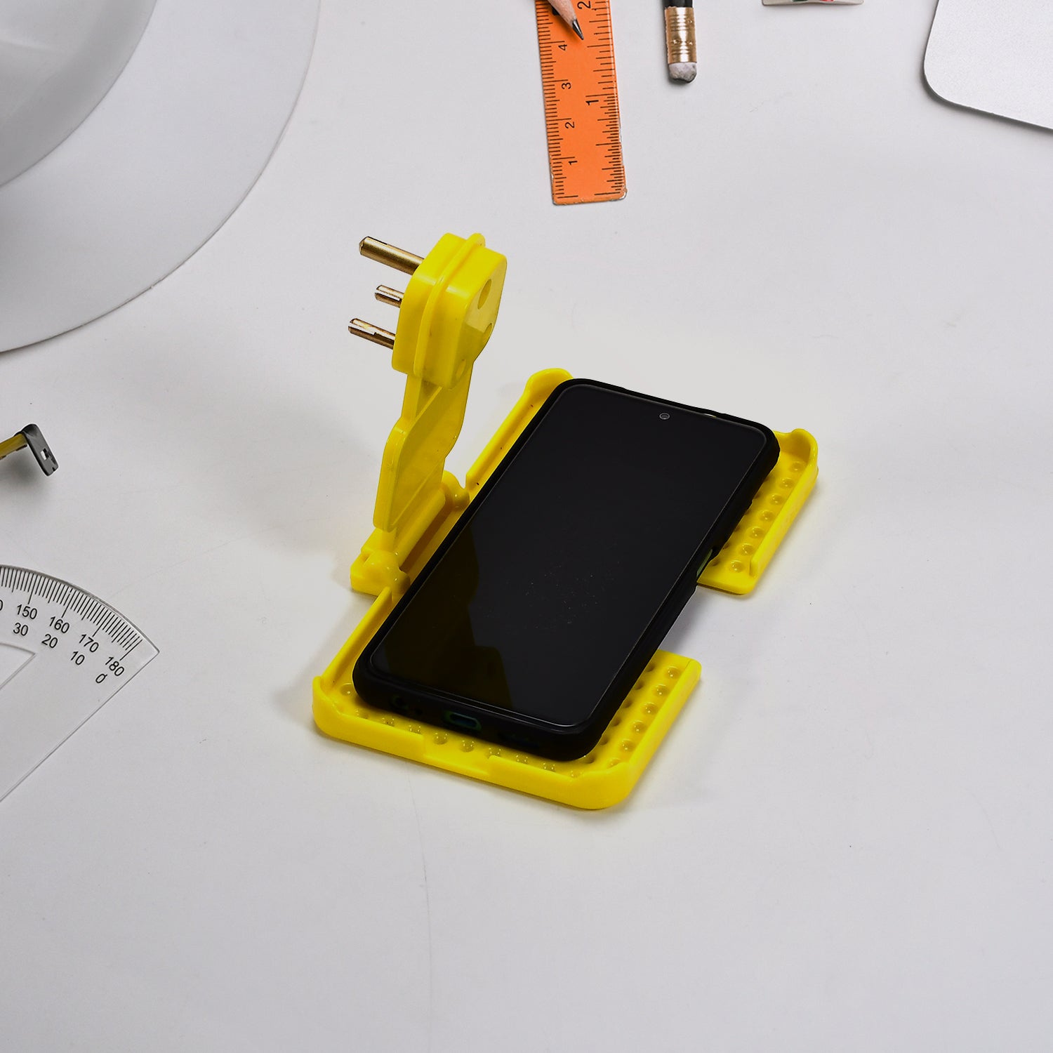 Multi - Purpose Yellow Wall Holder Stand for Mobile Charging - infinityexculsivestore.com
