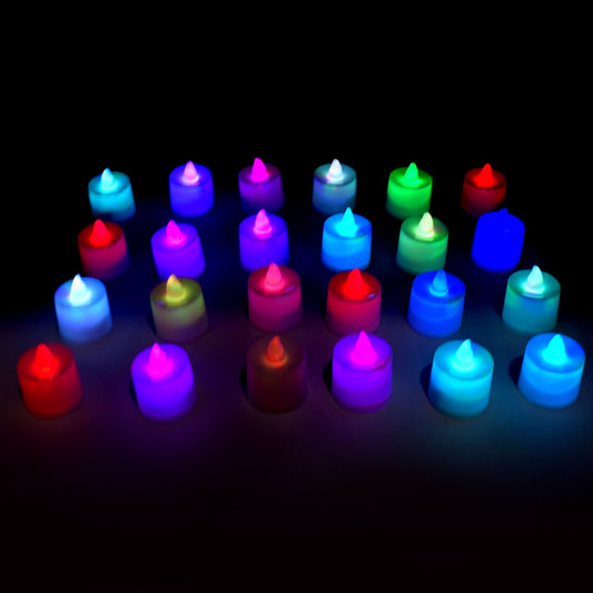 Multicolor LED Tealights Candles (24 Pack): Festive Decorations - infinityexculsivestore.com