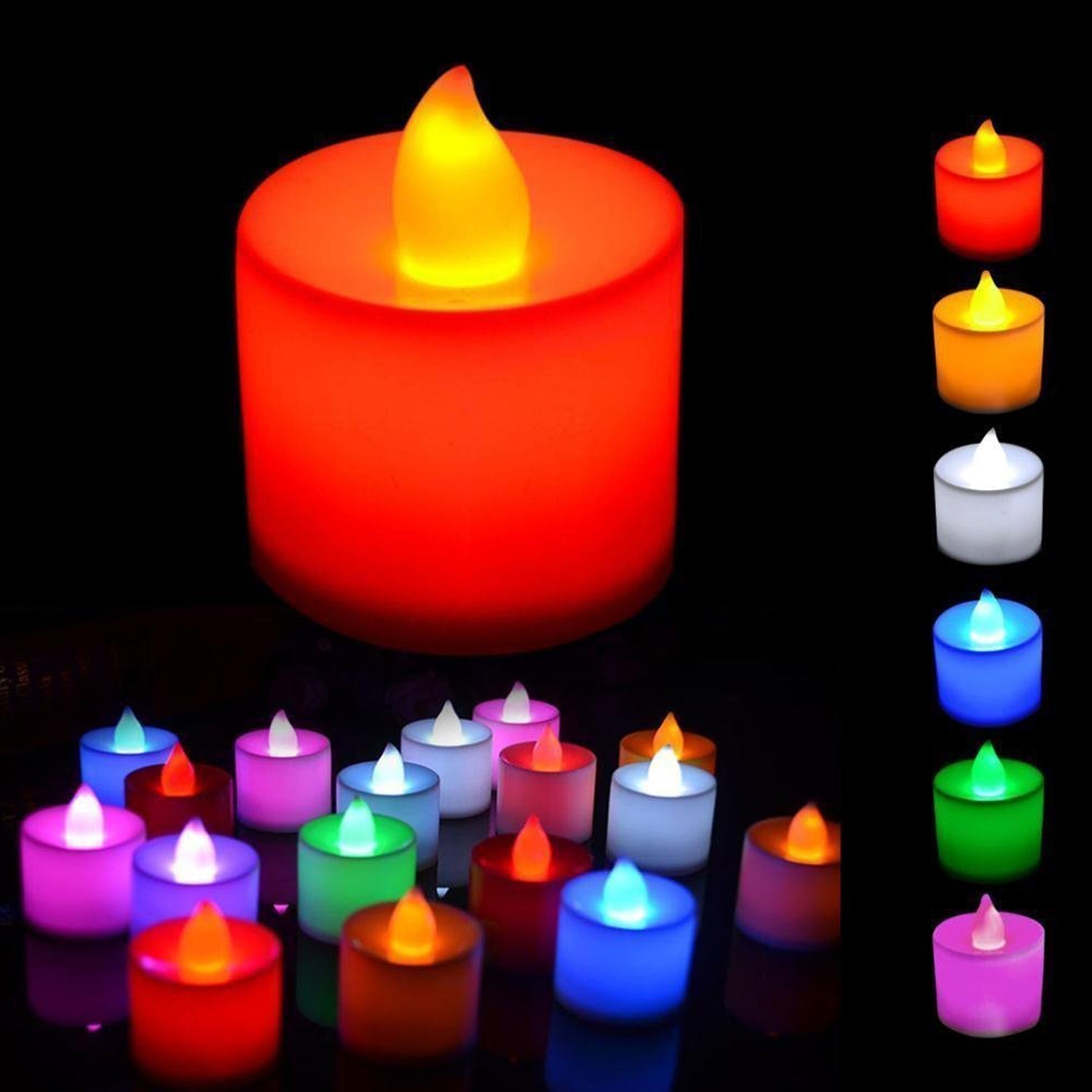 Multicolor LED Tealights Candles (24 Pack): Festive Decorations - infinityexculsivestore.com