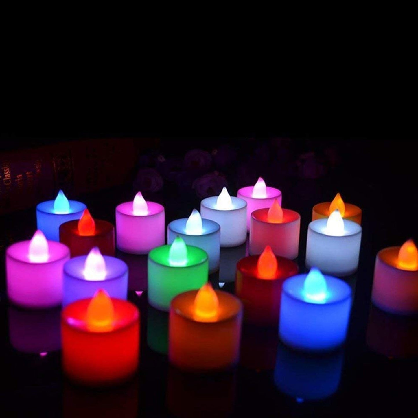 Multicolor LED Tealights Candles (24 Pack): Festive Decorations - infinityexculsivestore.com