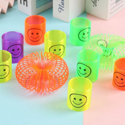 Multicolor Magic Smiley Spring, Spring Toys, Slinky, Slinky Spring Toy, Toy for Kids for Birthdays, Compact and Portable Easy to Carry (12 Pcs Set) - infinityexculsivestore.com