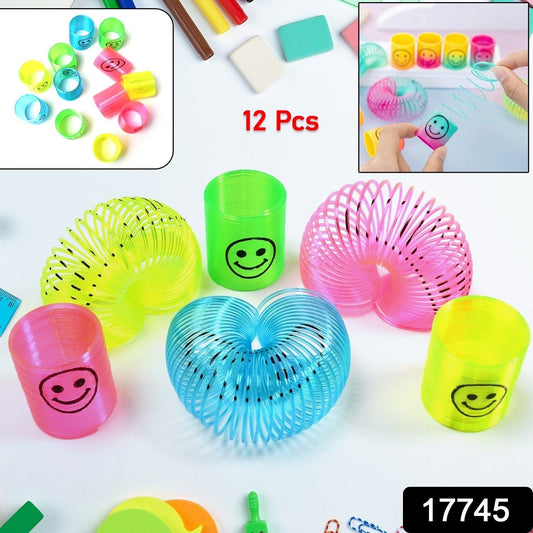 Multicolor Magic Smiley Spring, Spring Toys, Slinky, Slinky Spring Toy, Toy for Kids for Birthdays, Compact and Portable Easy to Carry (12 Pcs Set) - infinityexculsivestore.com