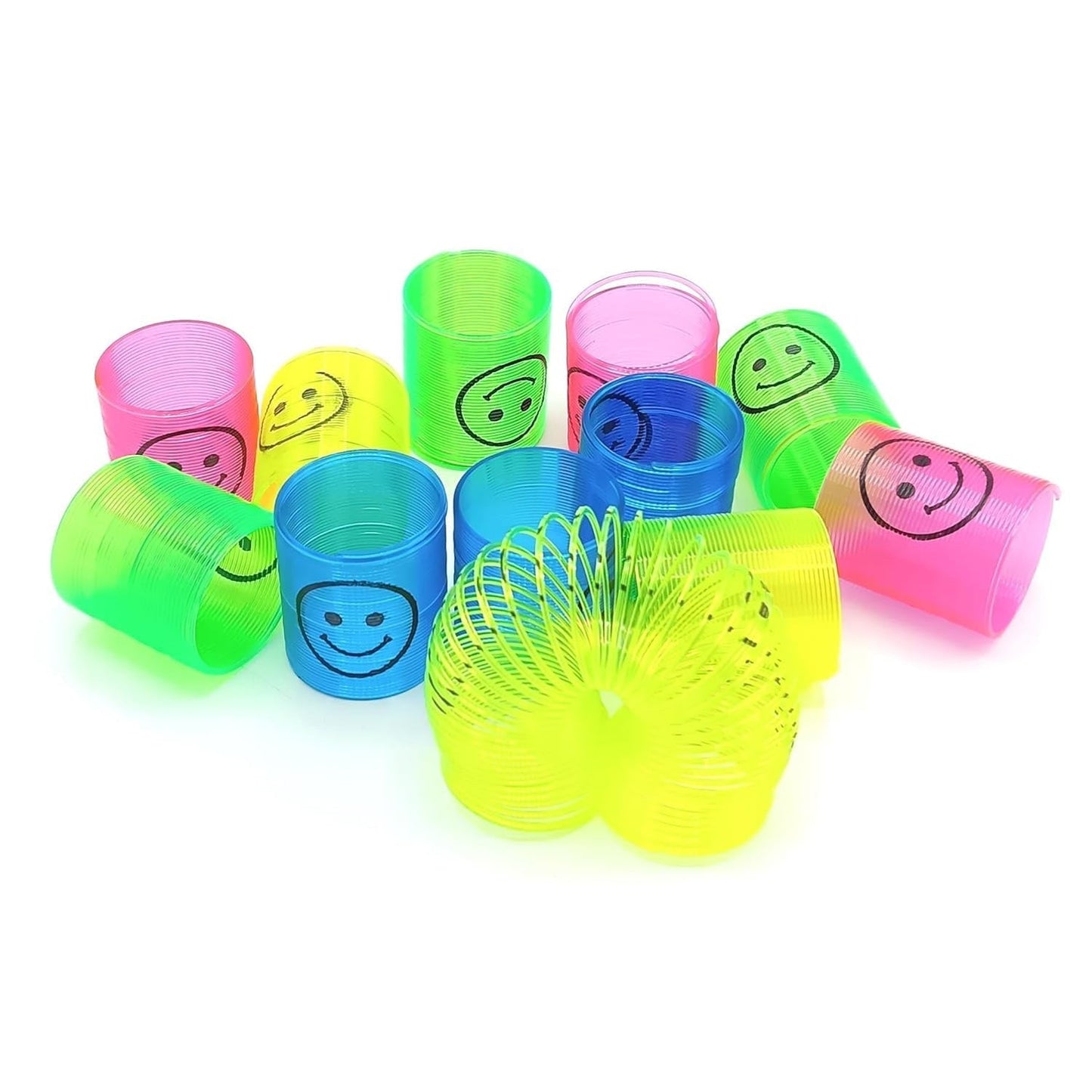 Multicolor Magic Smiley Spring, Spring Toys, Slinky, Slinky Spring Toy, Toy for Kids for Birthdays, Compact and Portable Easy to Carry (12 Pcs Set) - infinityexculsivestore.com