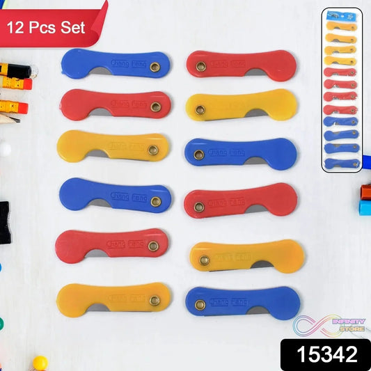 Multicolour Mini Paper Cutter Knife Pencil Knife (Pack of 12) - infinityexculsivestore.com