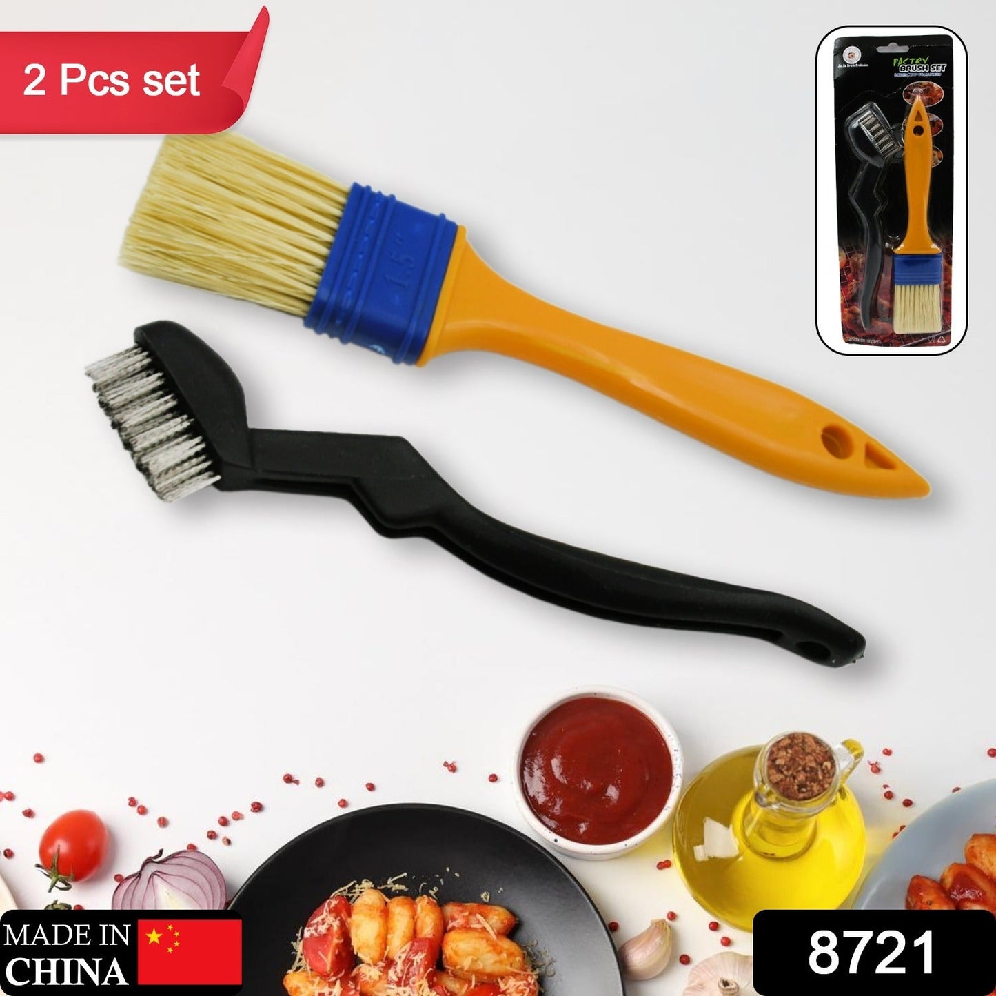 Multifunction Basting Brush for Cooking Pastry Brush Baking Food Butter Brush Dusting Brush for Cooking Grease Brush for Baking Safe Grilling / Hairbrush / Corn (2 Pcs Set) - infinityexculsivestore.com