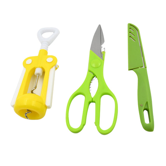 Multifunction Kitchen Tools Stainless Steel and Plastic Kitchen Knife and Scissor Ideal Accessory Set for Kitchen - infinityexculsivestore.com