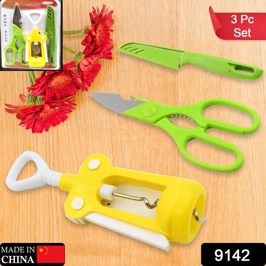 Multifunction Kitchen Tools Stainless Steel and Plastic Kitchen Knife and Scissor Ideal Accessory Set for Kitchen - infinityexculsivestore.com