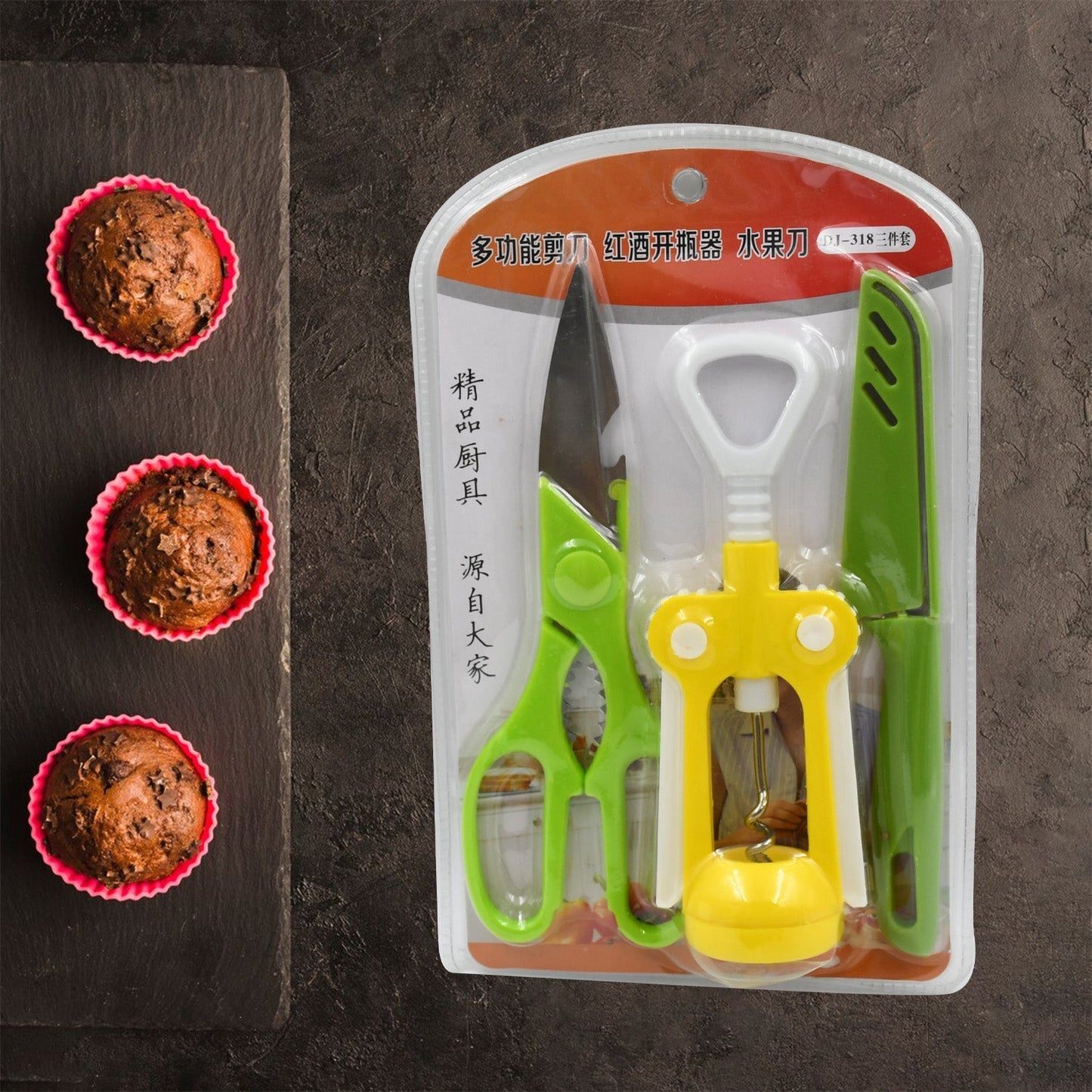 Multifunction Kitchen Tools Stainless Steel and Plastic Kitchen Knife and Scissor Ideal Accessory Set for Kitchen - infinityexculsivestore.com