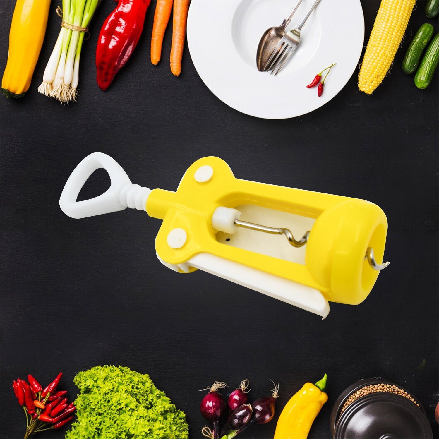 Multifunction Kitchen Tools Stainless Steel and Plastic Kitchen Knife and Scissor Ideal Accessory Set for Kitchen - infinityexculsivestore.com