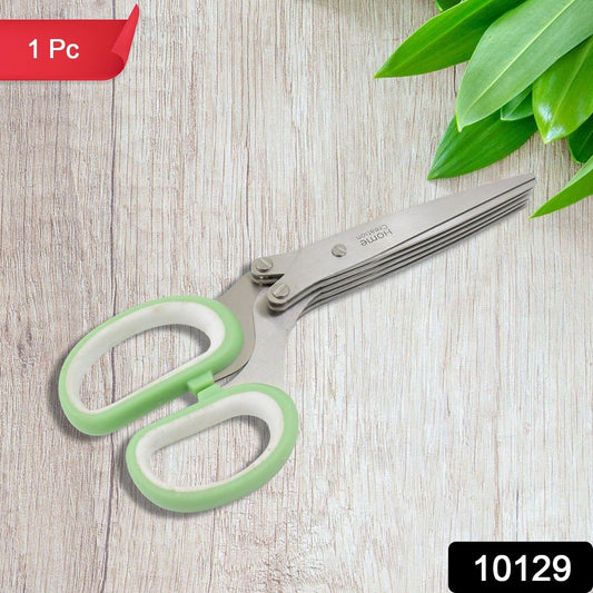 Multifunction Vegetable Stainless Steel Herbs Scissor With 5 Blades (1 Pc) - infinityexculsivestore.com