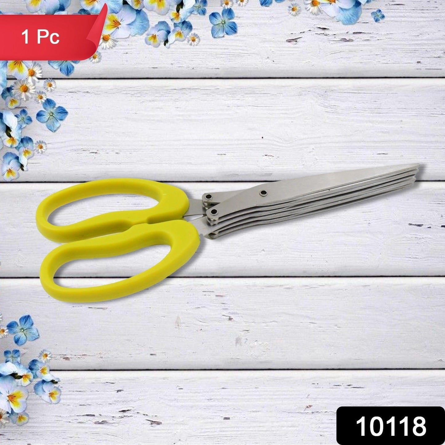 Multifunction Vegetable Stainless Steel Herbs Scissor with 5 Blades (1 Pc) - infinityexculsivestore.com