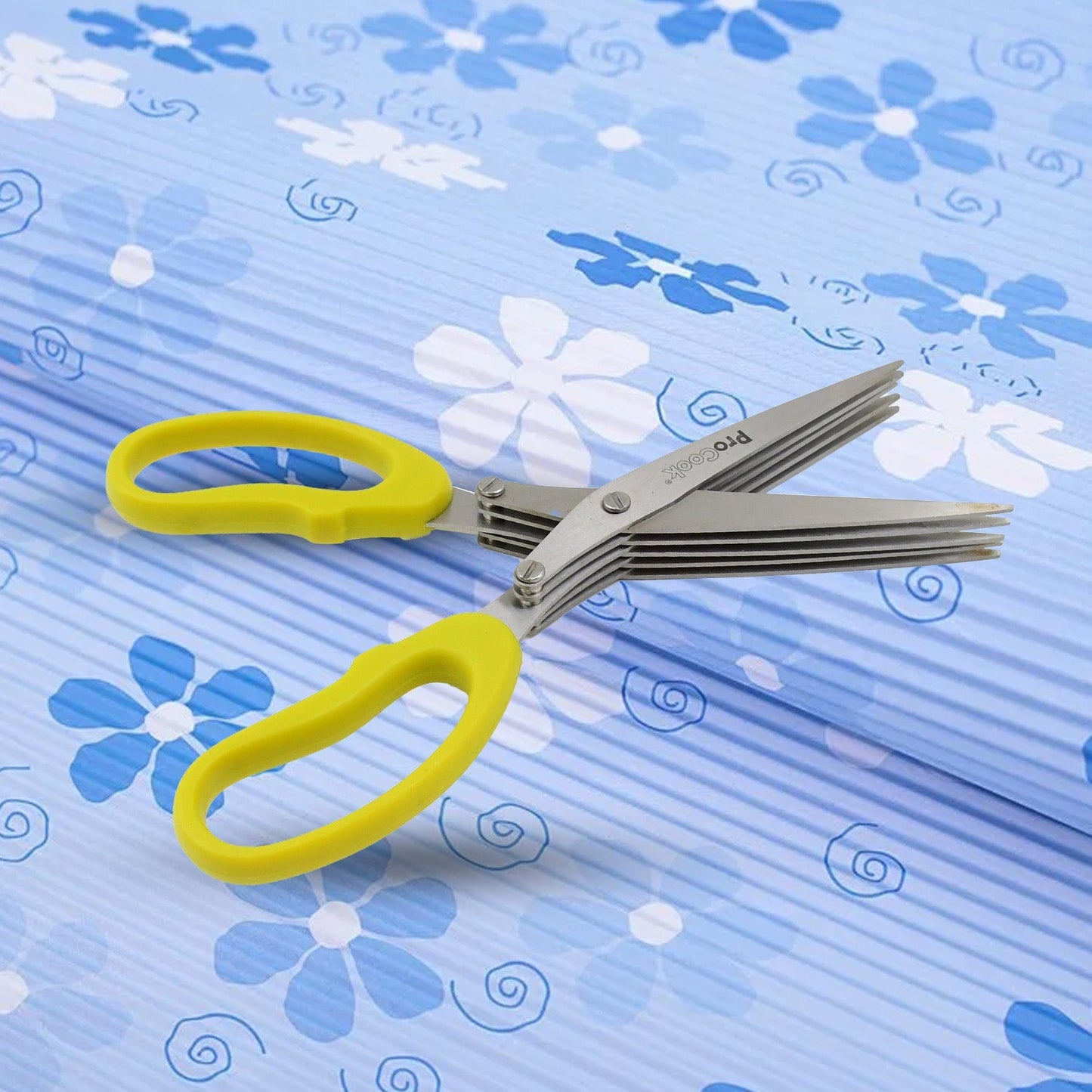 Multifunction Vegetable Stainless Steel Herbs Scissor with 5 Blades (1 Pc) - infinityexculsivestore.com