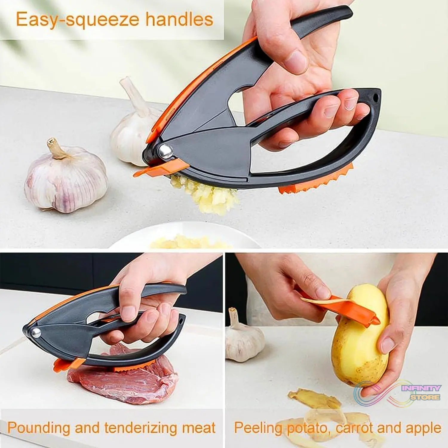 Multifunctional Garlic Press, Garlic Mincing & Crushing Tool (1 Pc) - infinityexculsivestore.com