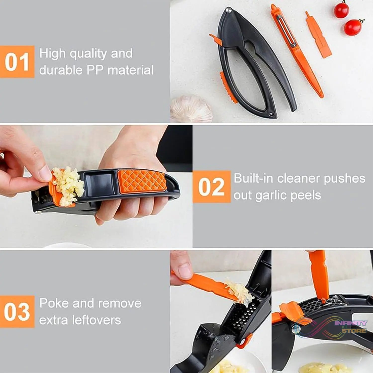 Multifunctional Garlic Press, Garlic Mincing & Crushing Tool (1 Pc) - infinityexculsivestore.com