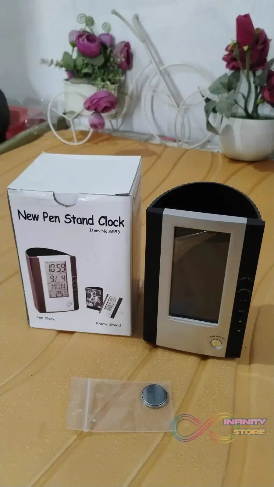 Multifunctional Pen Holder LED Pen Holder with LCD Digital Clock Pen Holder - infinityexculsivestore.com