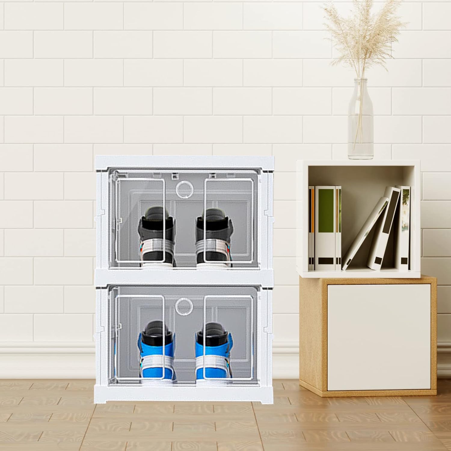 Stackable Multifunctional Storage, for Clothes Foldable Drawer Shelf Basket Utility Cart Rack Storage Organizer Cart for Kitchen, Pantry Closet, Bedroom, Bathroom, Laundry (2 / Layer 1 Pc) - infinityexculsivestore.com