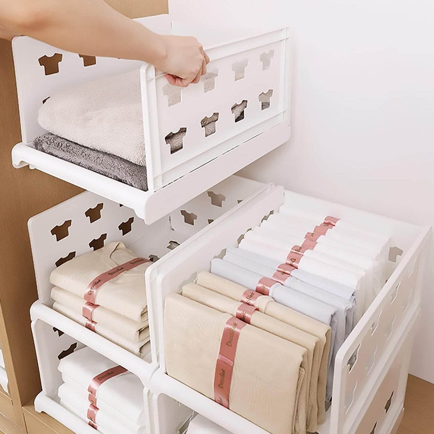 3 Layer Stackable Multifunctional Storage,for Clothes Foldable Drawer Shelf Basket Utility Cart Rack Storage Organizer Cart for Kitchen, Pantry Closet, Bedroom, Bathroom, Laundry(3 Layer 1 Pc) - infinityexculsivestore.com