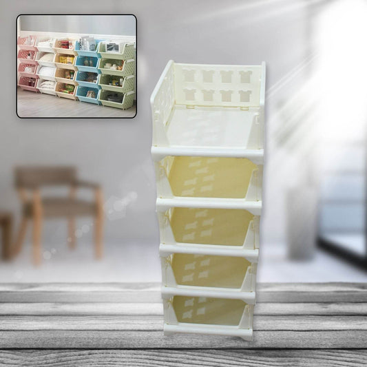 5 Layer Stackable Multifunctional Storage,for Clothes Foldable Drawer Shelf Basket Utility Cart Rack Storage Organizer Cart for Kitchen, Pantry Closet, Bedroom, Bathroom, Laundry (5 Layer 1 Pc) - infinityexculsivestore.com