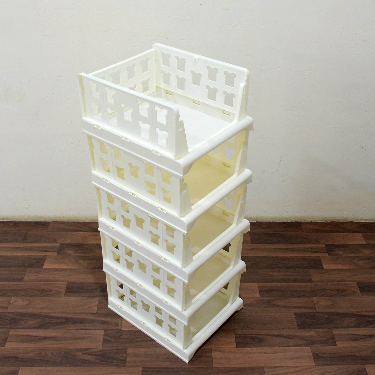 5 Layer Stackable Multifunctional Storage,for Clothes Foldable Drawer Shelf Basket Utility Cart Rack Storage Organizer Cart for Kitchen, Pantry Closet, Bedroom, Bathroom, Laundry (5 Layer 1 Pc) - infinityexculsivestore.com